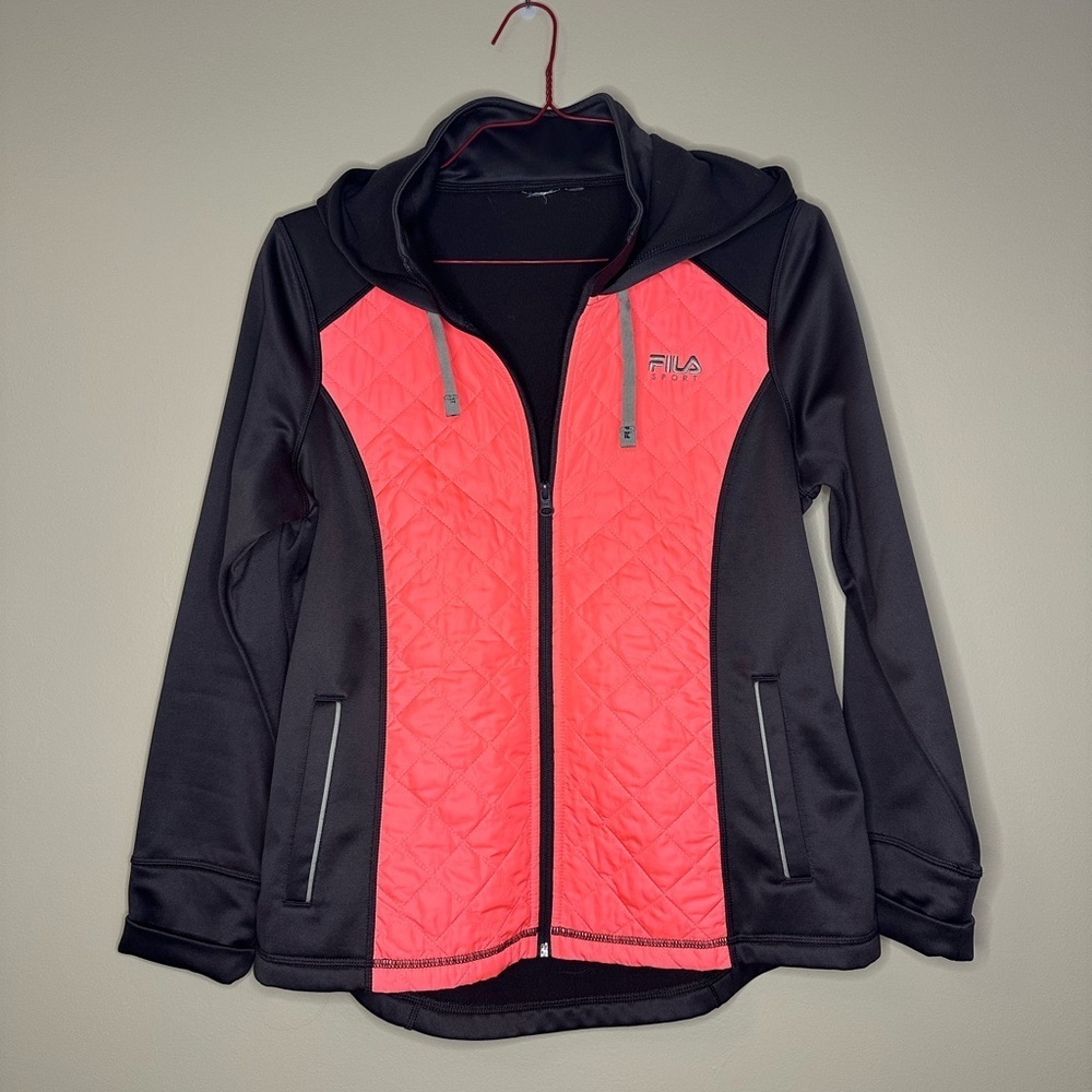 FILA Women's Black and Pink Jacket